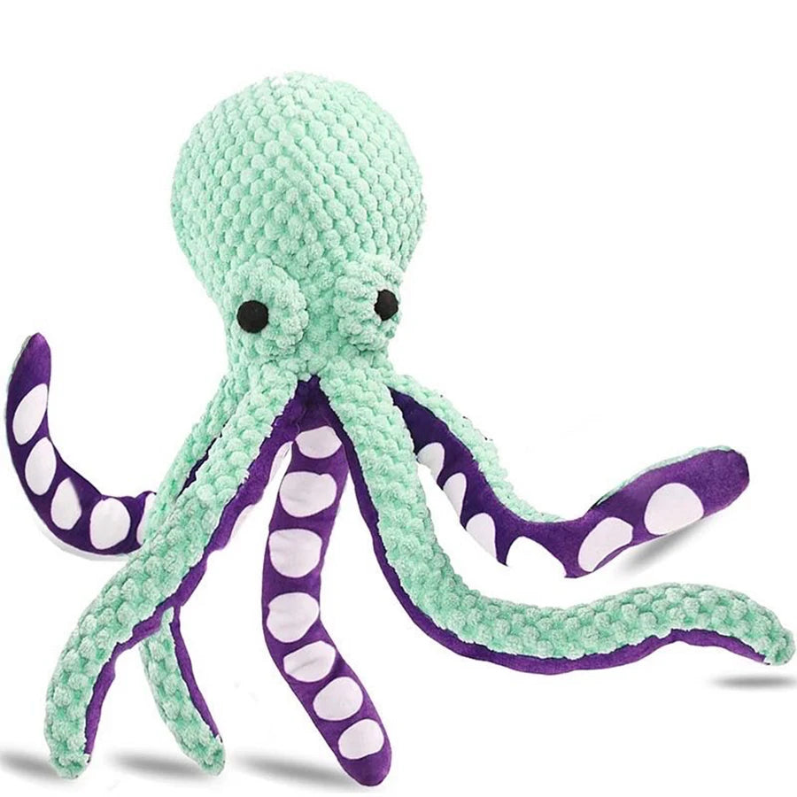 Plush Octopus Dog Toy with Squeaker — Interactive Chew-Resistant Pet Toy for Small to Large Dogs, 11 x 8.5 x 32 cm (4.3 x 3.3 x 12.6 in)