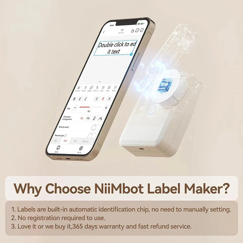 Portable Mini Thermal Label Printer Inkless Adhesive Sticker Maker Bluetooth Pocket Mobile Printer
