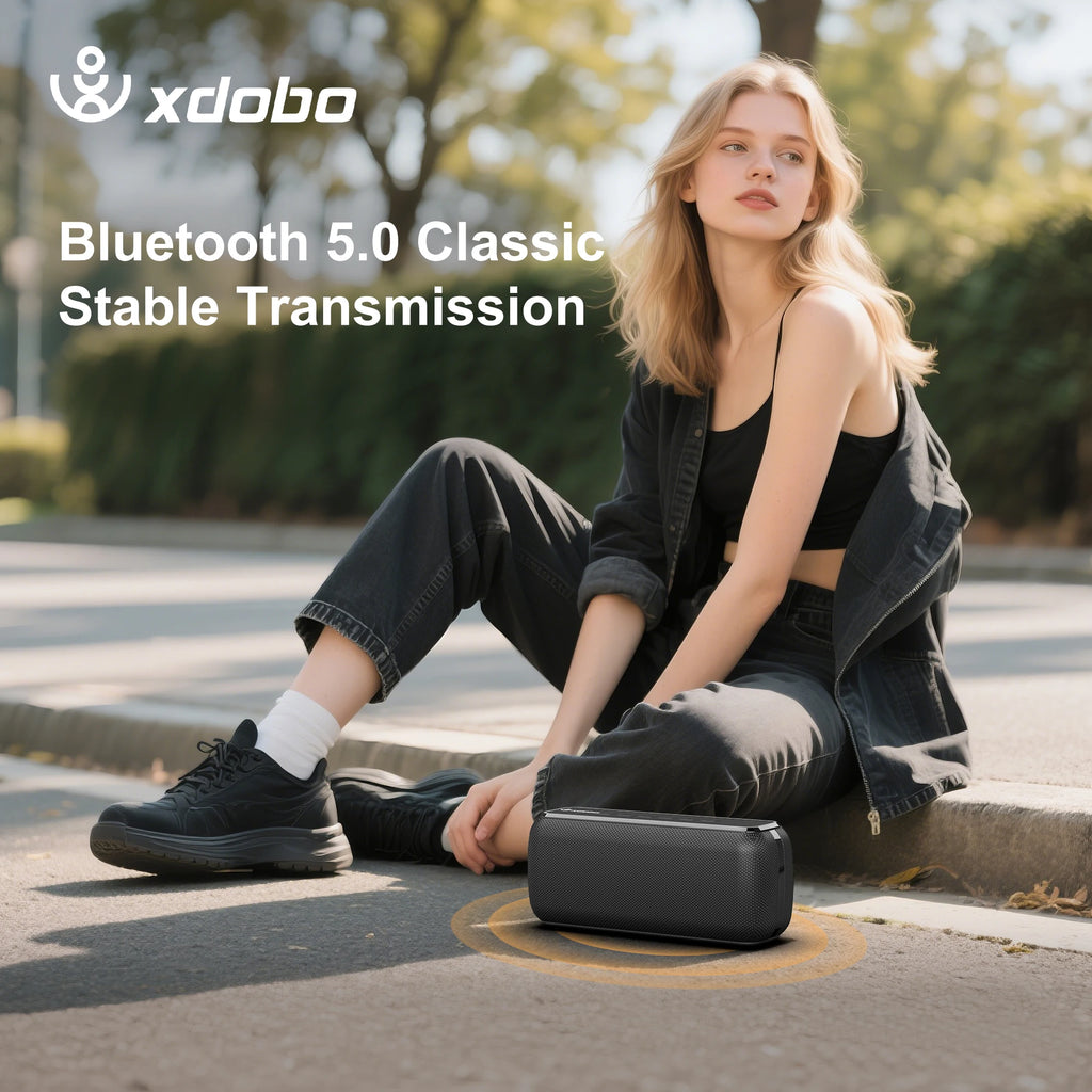 60W Portable Bluetooth Speaker – IPX5 Waterproof, 6600mAh Battery, TWS Stereo, TF Card & AUX, Deep Bass Outdoor Speaker