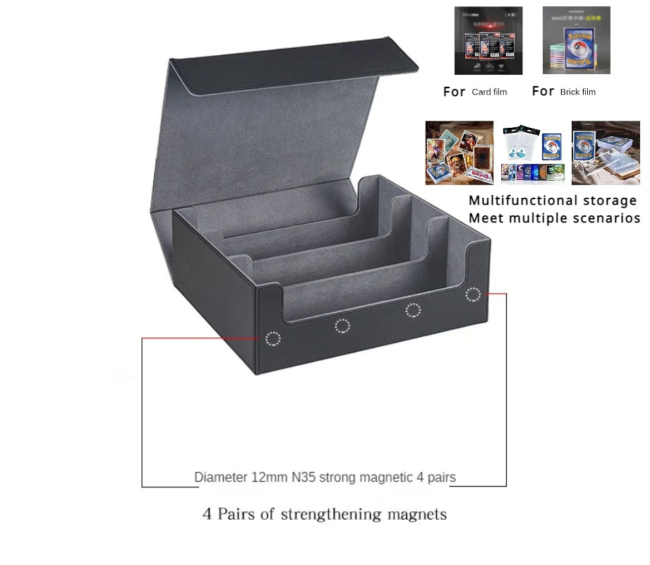 PU Leather Trading Card Storage Box – Holds 1800+ Cards | Magnetic Closure Commander Deck Case for MTG, Pokémon & TCG