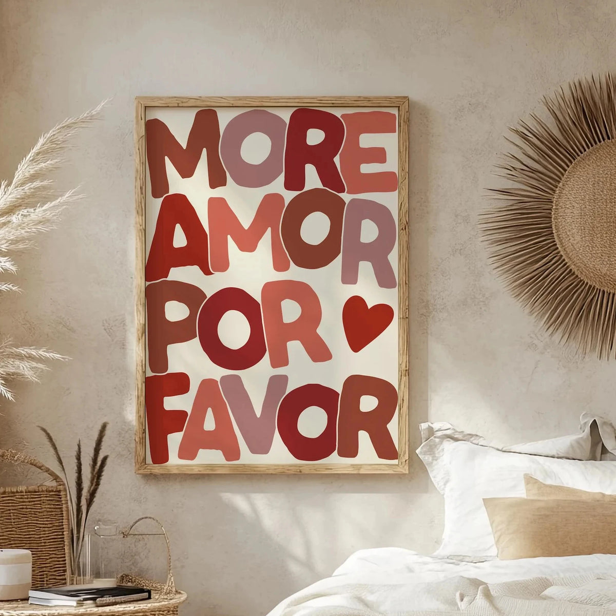1pc Frameless Love Quote Canvas Wall Art - Pink & Blue Abstract Modern Home Decor