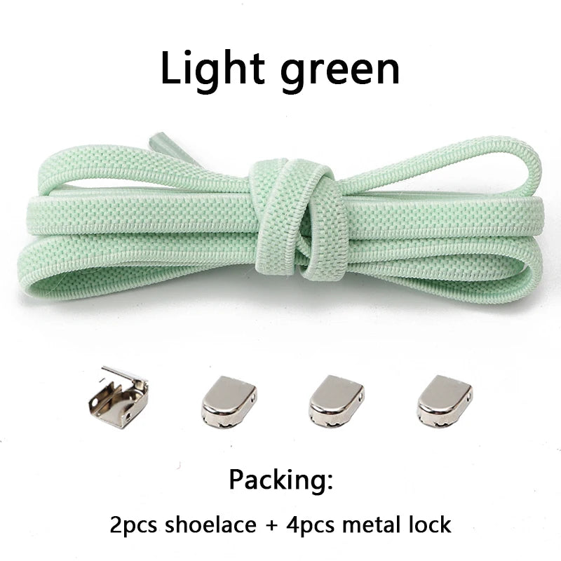 No-Tie Elastic Shoelaces with Metal Buckles – 1 Pair Quick Laces, One Size Fits All for Adults & Kids (105 cm / 41.3 in)