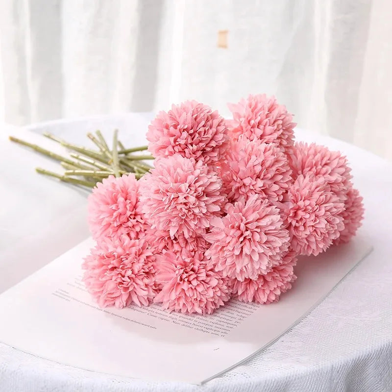 3/6-Piece Silk Hydrangea Artificial Flower Bouquet - Boho Stems for Home, Bedroom & Wedding Decor