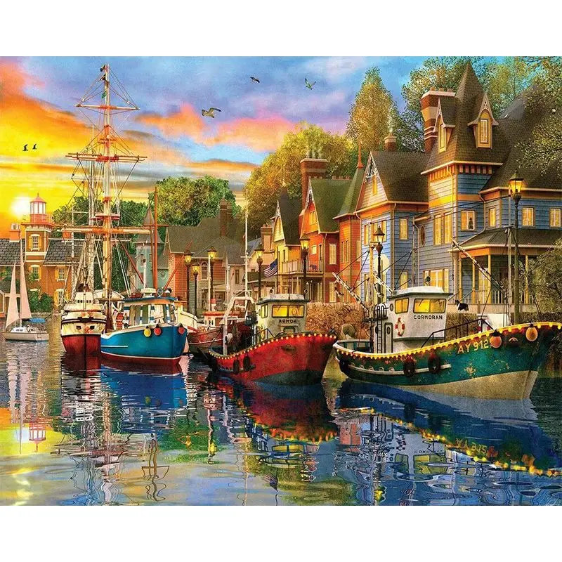 Paint-by-Number Landscape Canvas Kit for Adults — DIY Acrylic Painting Set with Brushes, Paints & Hangers, Multiple Sizes (40×50 cm / 15.7×19.7 in; 50×65 cm / 19.7×25.6 in; 60×75 cm / 23.6×29.5 in)
