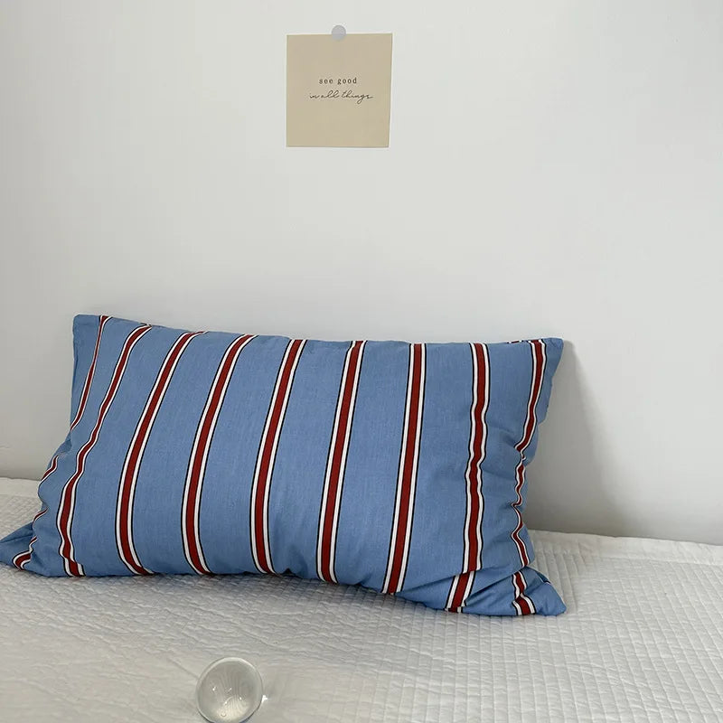 Soft Washed Cotton Striped Pillowcase - Single Pillow Cover 19 x 29 in (48 x 74 cm)