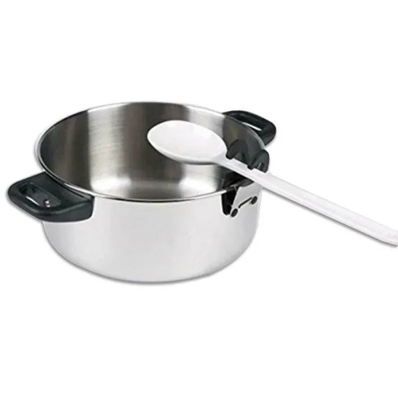 Silicone Pot Clip Spoon Holder – Anti-Scald Utensil Rest & Grip for Spoon, Spatula, Fork – Fits Pots & Bowls