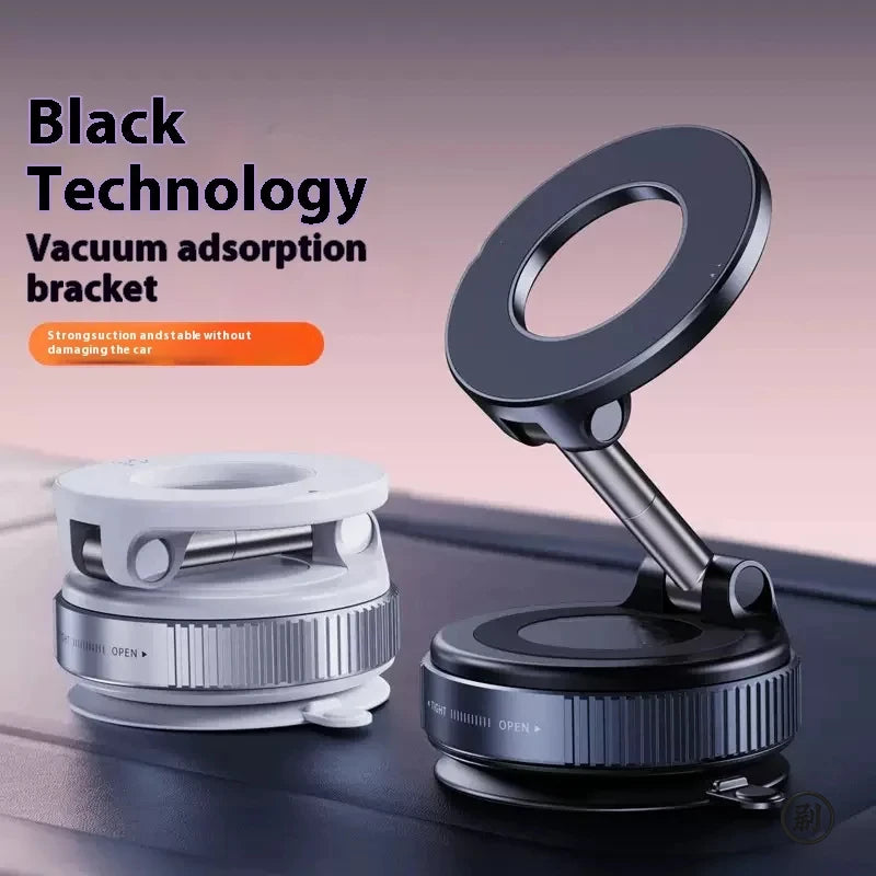 Magnetic 360° Foldable Phone Holder with Vacuum Mount for Car, Desk & Bathroom - Universal