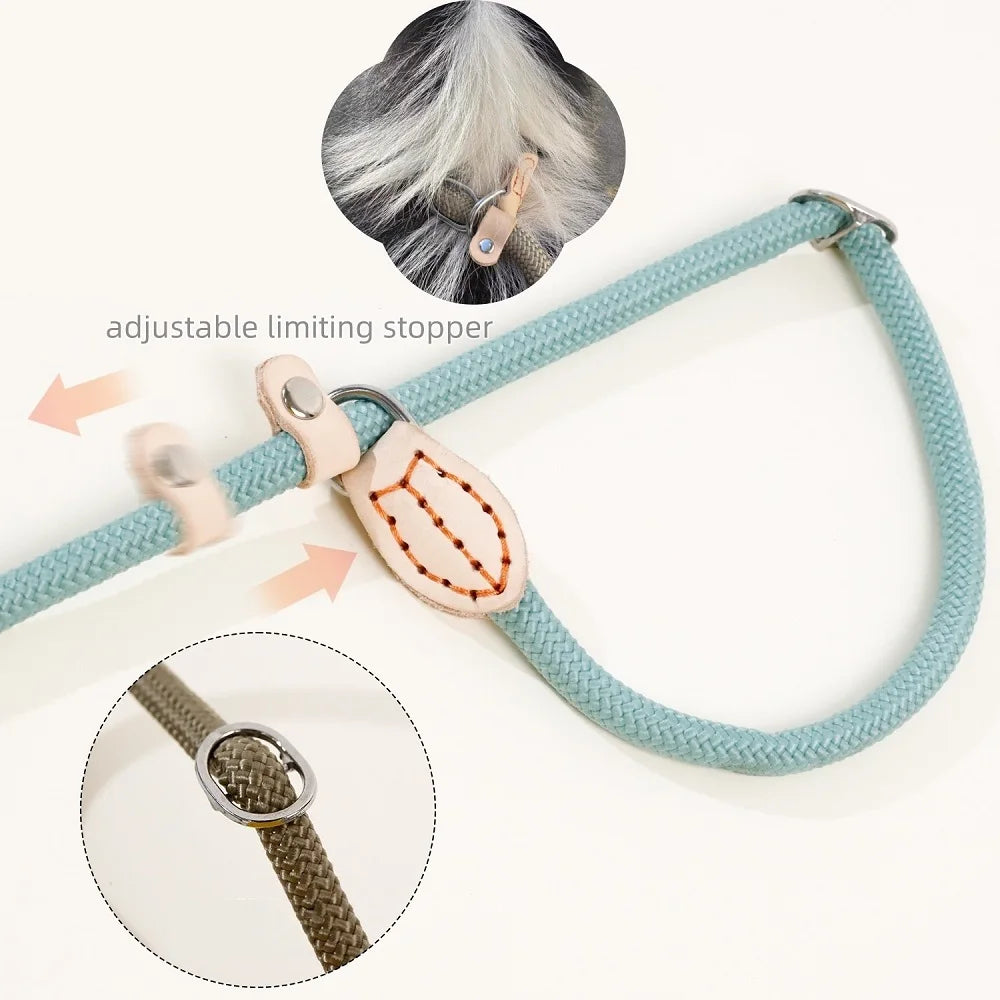 Adjustable Slip Rope Dog Leash - Heavy-Duty Braided Nylon Training Lead for Medium & Large Dogs, 1.5m / 1.8m (4.9ft / 5.9ft)