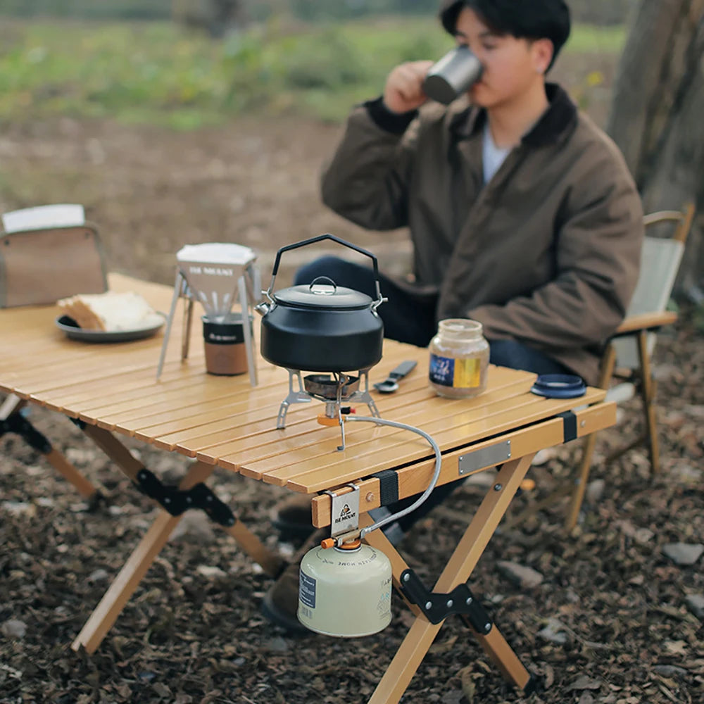 Gas Canister Hanging Hook for Camping Stoves — Stainless Steel Tabletop Canister Holder (Fits Tables up to 15.5mm/0.61in, Gaps >2mm)