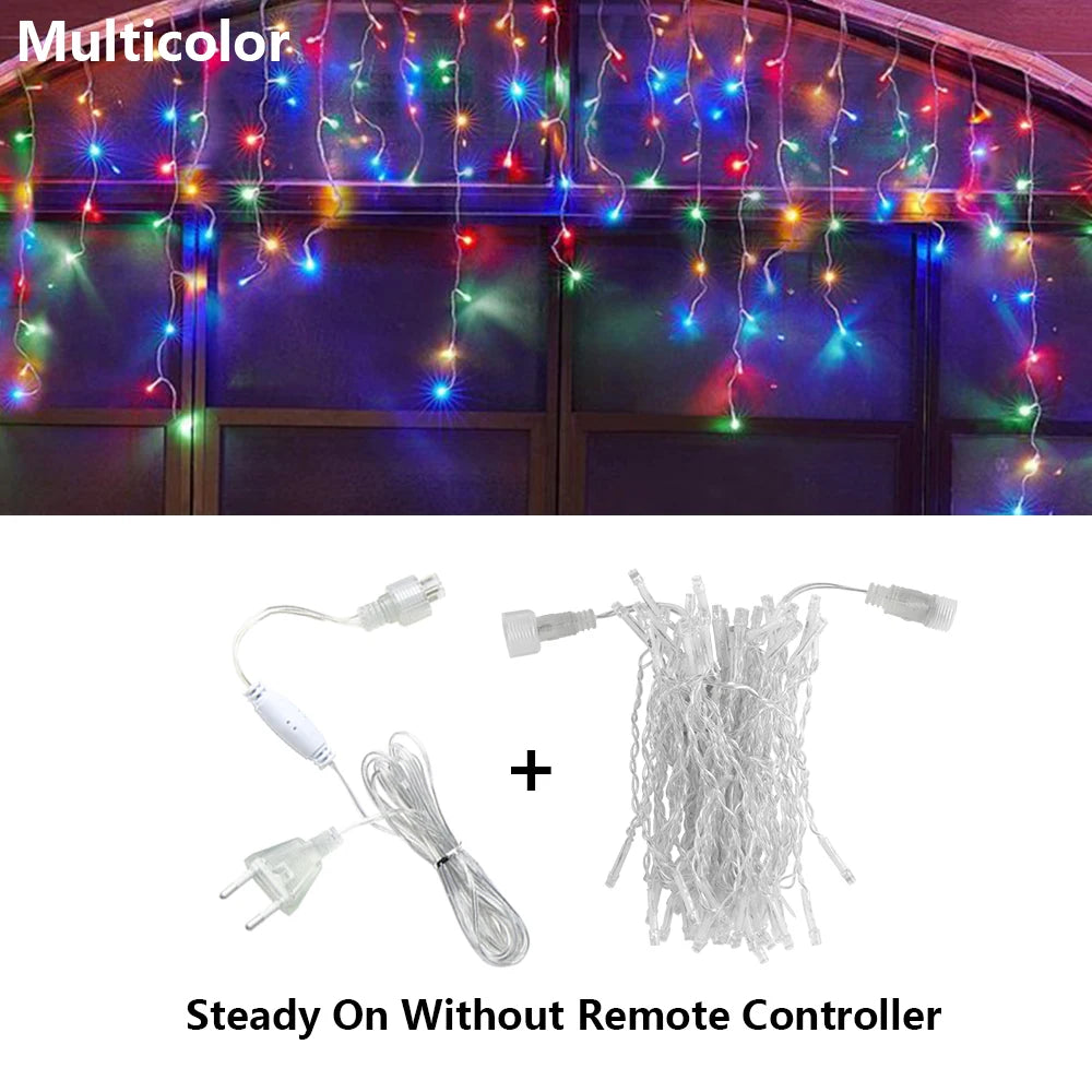LED Icicle Curtain Fairy Lights – 3.5m to 40m (11.5–131 ft) Waterproof String Lights for Christmas, Wedding & Party Indoor Outdoor
