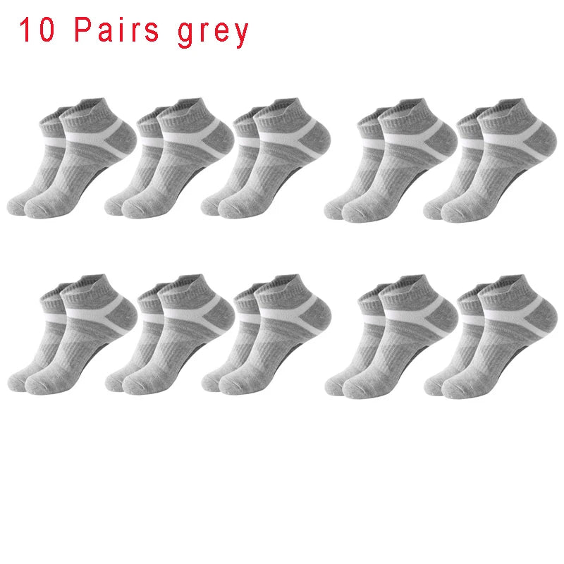 5-Pack Men’s Breathable Cotton Ankle Socks – Summer Casual Running Sports Socks, Sizes 38–45