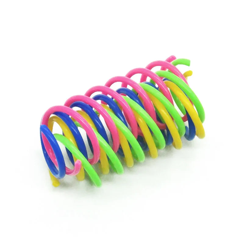 Colorful Bouncy Cat Spring Toys - Coil Plastic Cat Toy Packs (8/20/50 pcs) for Kittens & Small Pets