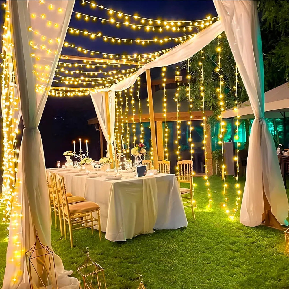 50M (164 ft) Warm White LED Fairy String Lights with EU Plug Waterproof Indoor Outdoor Christmas Party Garland