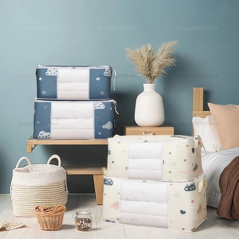 Large Non-Woven Storage Bag with Handles – Dustproof, Moisture-Resistant Quilt & Clothing Organizer