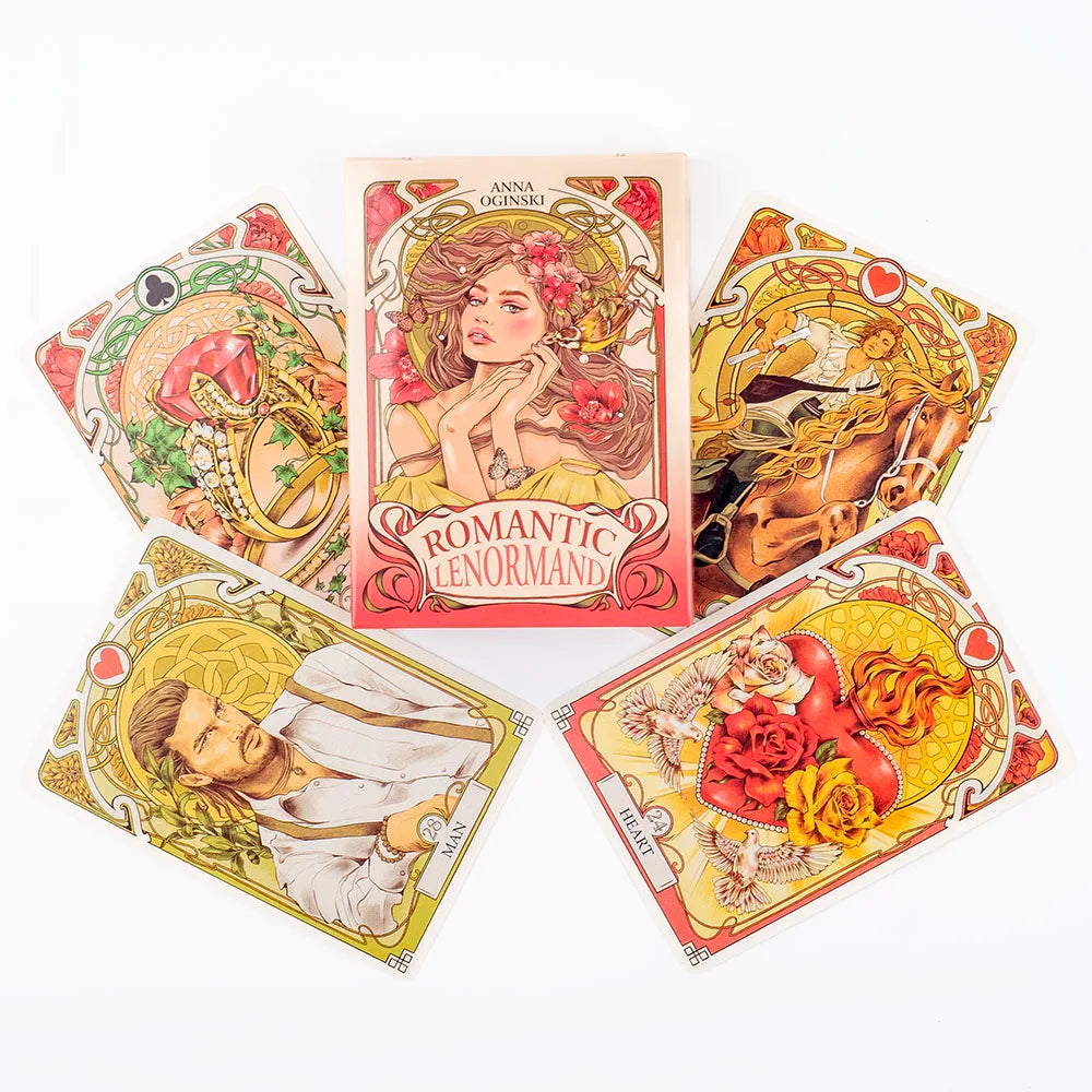 37-Card Lenormand Oracle Deck – Romantic English Oracle/Tarot Cards 10.2 x 7.2 cm (4.02 x 2.83 in)