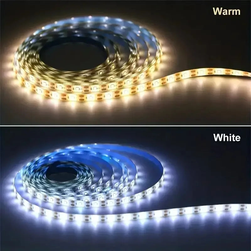 USB LED Strip Lights 5V IP65 Waterproof 60 LEDs/m SMD3528 Motion Sensor Adjustable Backlight for Bedroom Kitchen Wardrobe Christmas Decoration