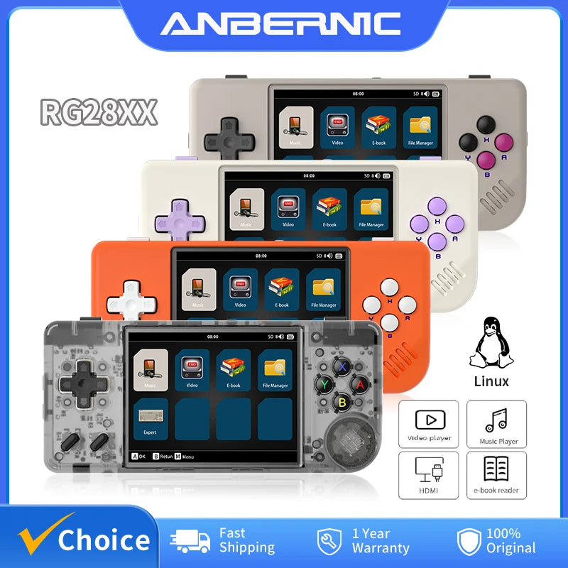 Handheld Retro Game Console 2.83-inch (72 mm) IPS Screen Linux 64GB TF 3100mAh Battery HDMI Output 5000+ Built-in Games