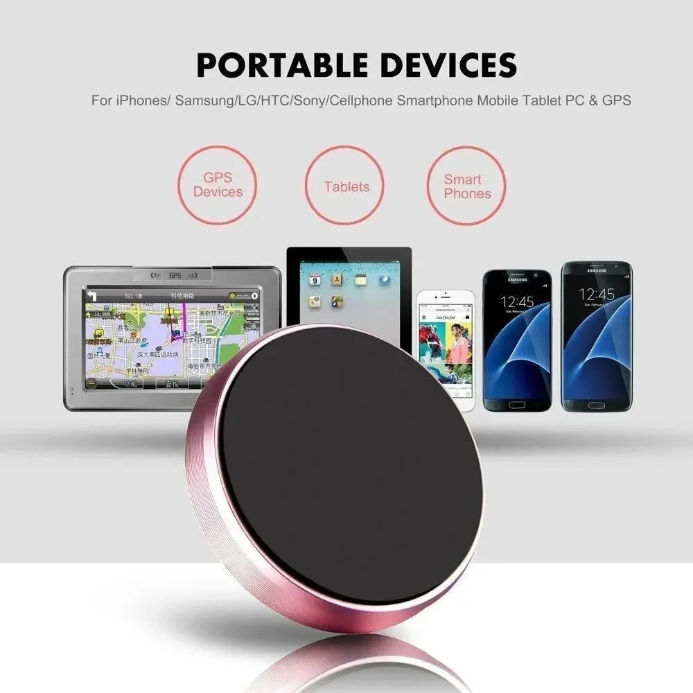 Universal Magnetic Car Phone Holder - Dashboard & Windshield Mount with Adhesive Base for iPhone Samsung Xiaomi Huawei GPS