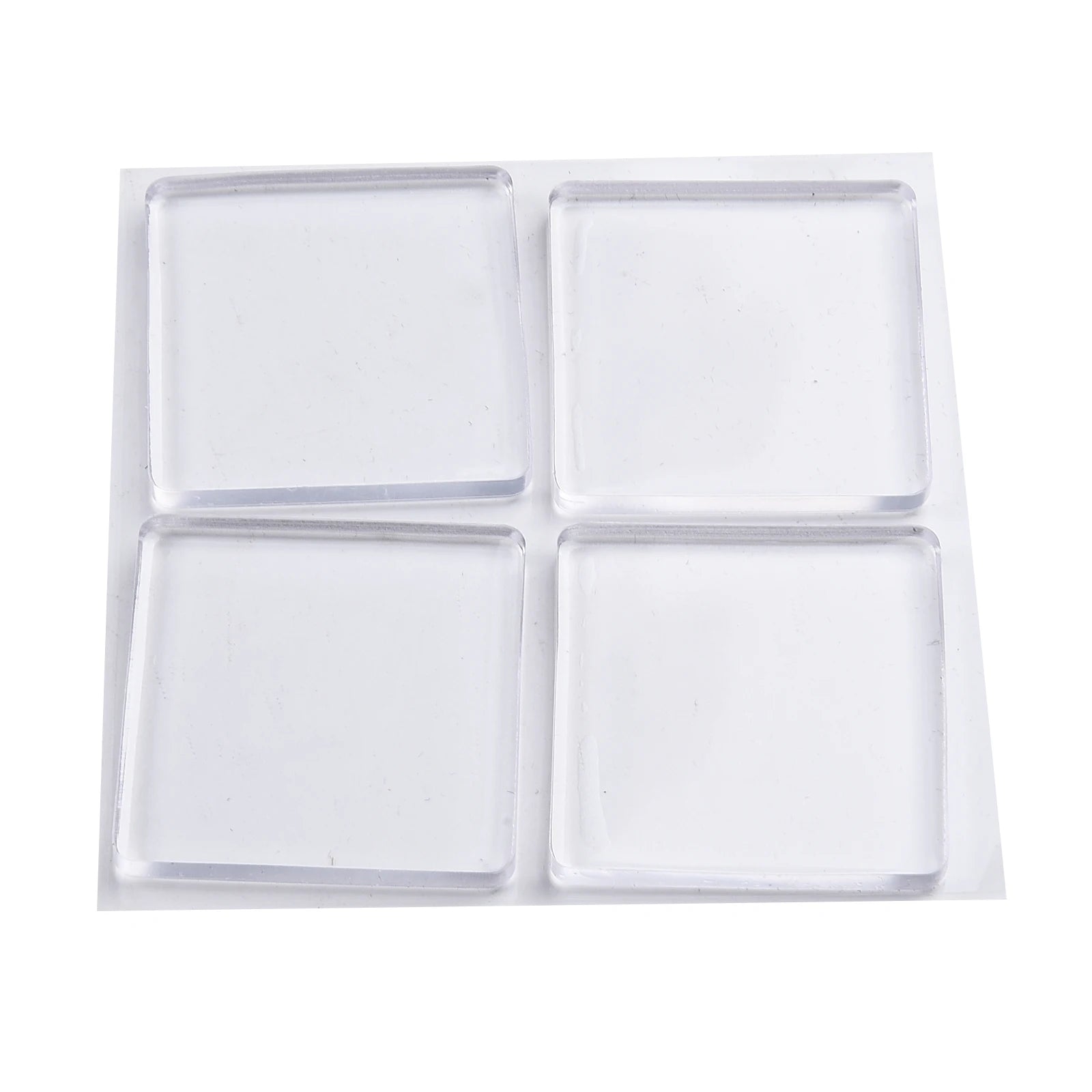 4-Pack Transparent Silicone Anti-Vibration Pads for Washing Machines — 4 x 4 cm (1.57 x 1.57 in) Self-Adhesive Shock-Absorbing Pads