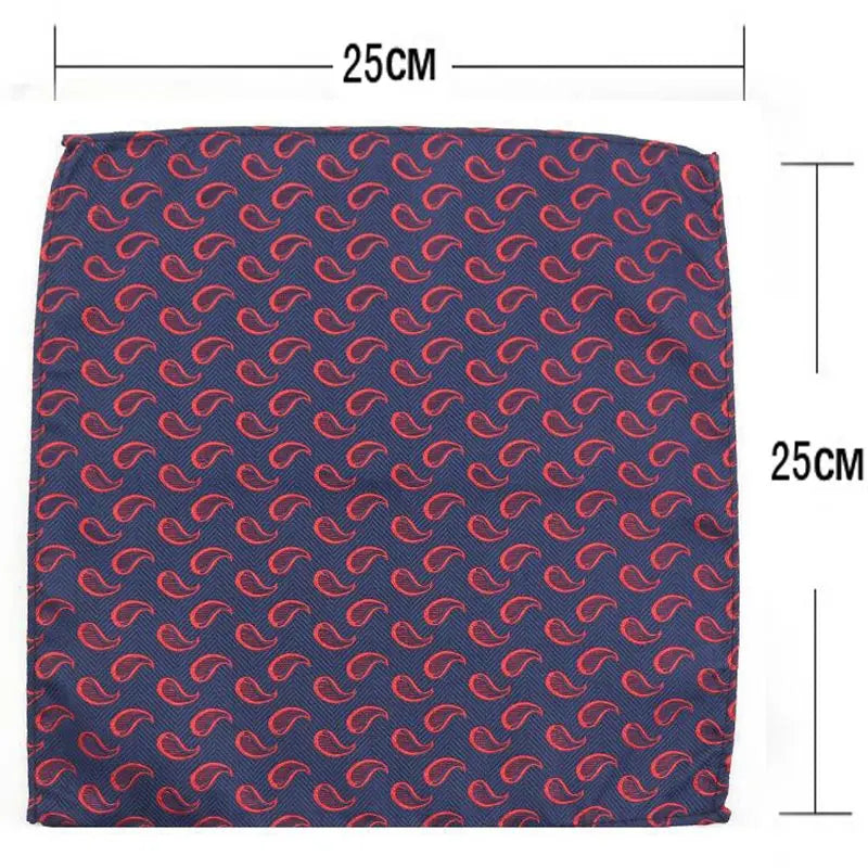 41 Colors 25 x 25 cm (9.8 x 9.8 in) Men's Pocket Square Handkerchief - Paisley, Dot & Stripe Wedding Hanky