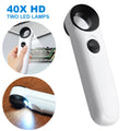 40X Illuminated Handheld Jeweler Loupe with Dual LED Lights for Jewelry, Diamond & Jade Inspection