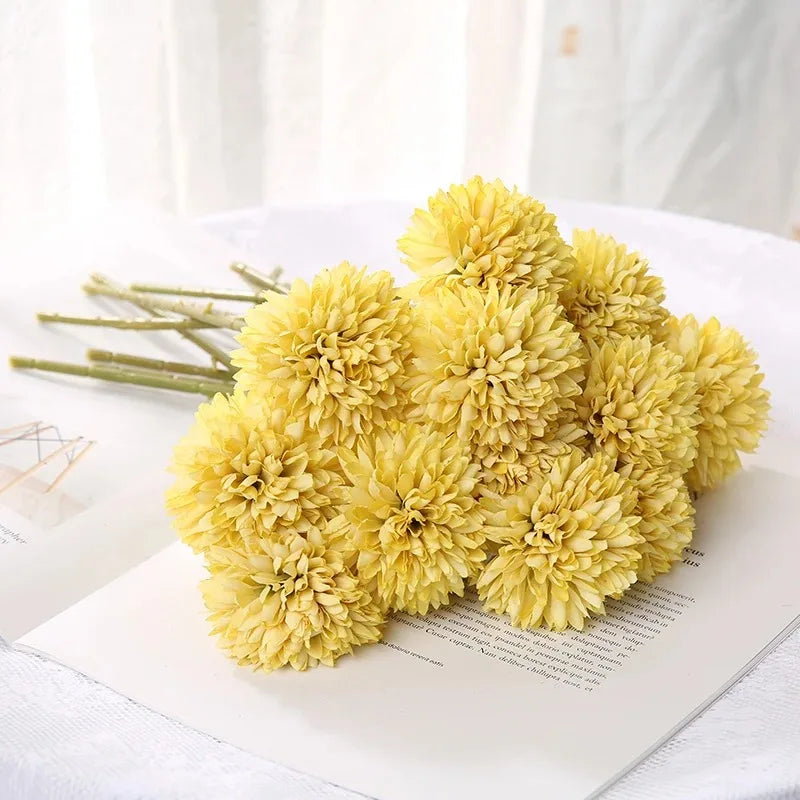 3/6-Piece Silk Hydrangea Artificial Flower Bouquet - Boho Stems for Home, Bedroom & Wedding Decor