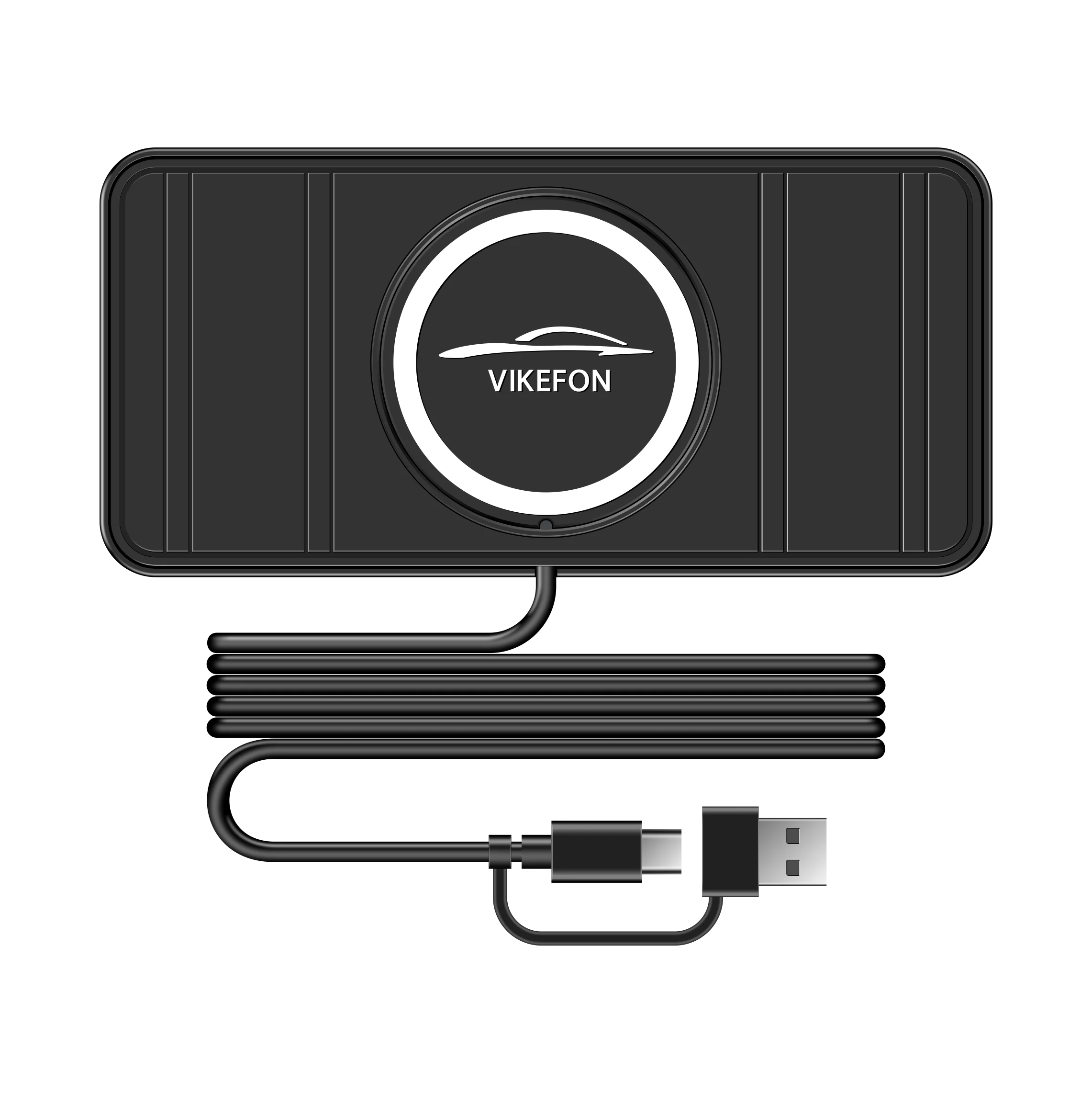 30W Qi Wireless Car Charger Pad – Silicone Non-Slip Fast Charging Mat for Qi-Compatible Phones