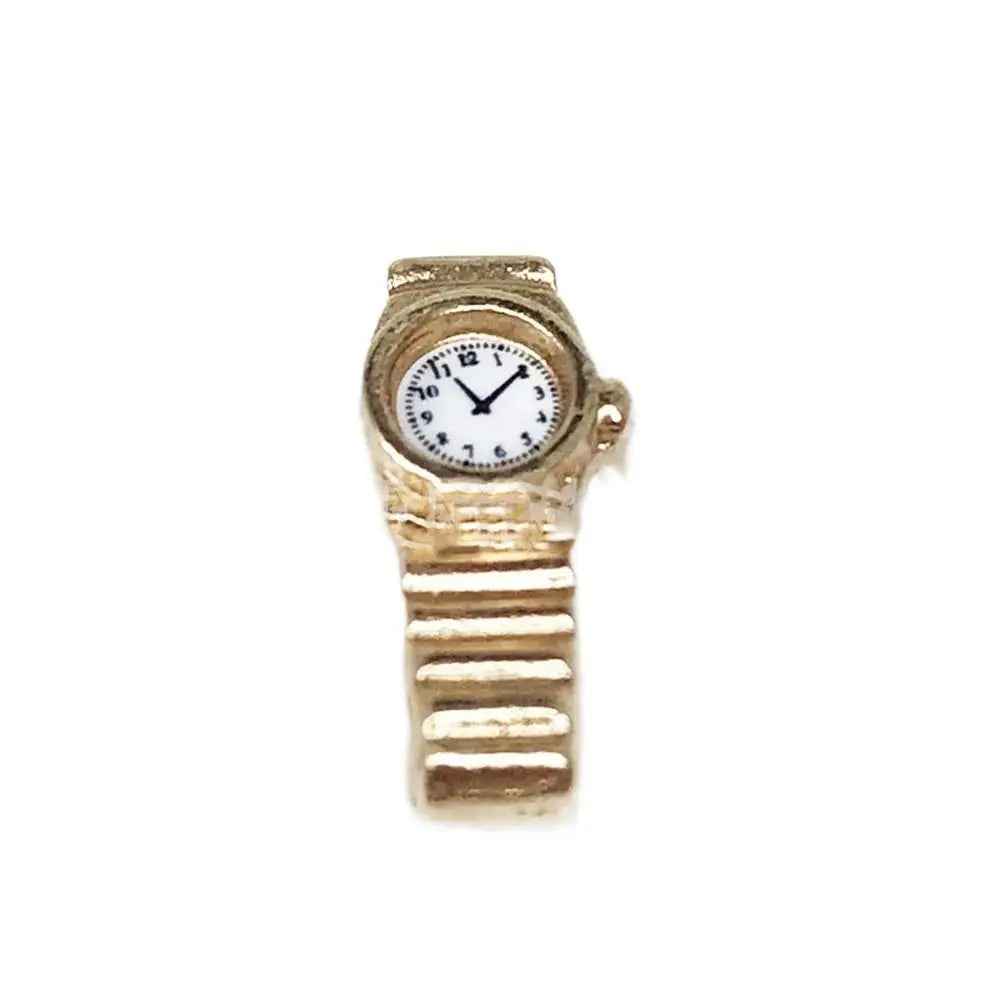 1:12 Scale Miniature Metal Wrist Watch for Dollhouse - 1.5 x 0.6 cm (0.59 x 0.24 in) Doll Accessory, Pretend Play