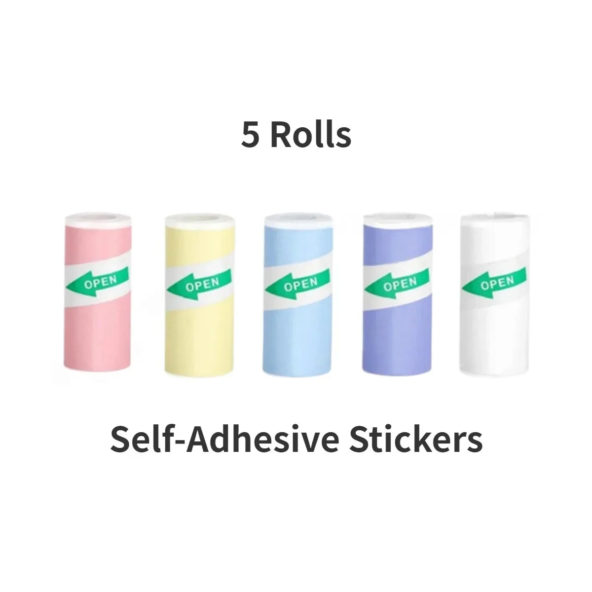 Mini Thermal Sticker Paper Rolls 25 x 57 mm (1.0 x 2.2 in) – Self-Adhesive Photo Paper for Mini Printers