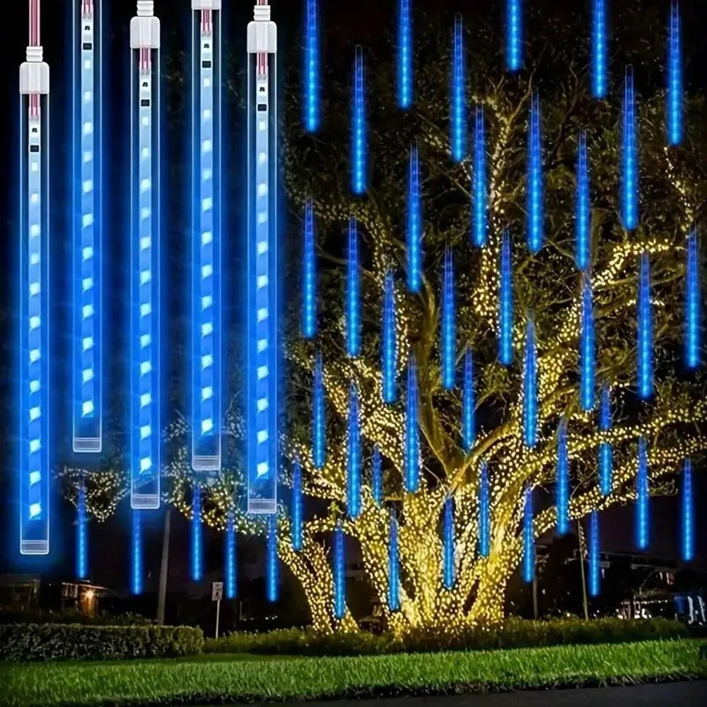50cm (19.7in) 8-Tube LED Meteor Shower Rain String Lights - EU Plug Outdoor Fairy Garden Lights for Wedding & Christmas