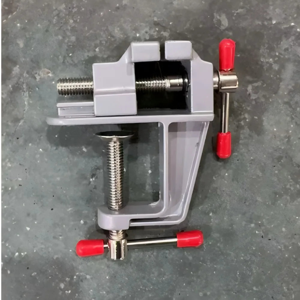 Aluminum Mini Bench Vise Clamp – 360° Rotating Jewelry & Hobby Clamp-On Table Vice, Portable