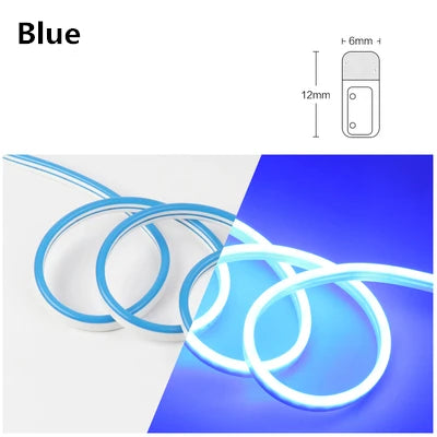 6mm LED Neon Flex Strip Waterproof Rope Light 5V/12V/24V for DIY Signs - Red Green Blue Yellow Pink White