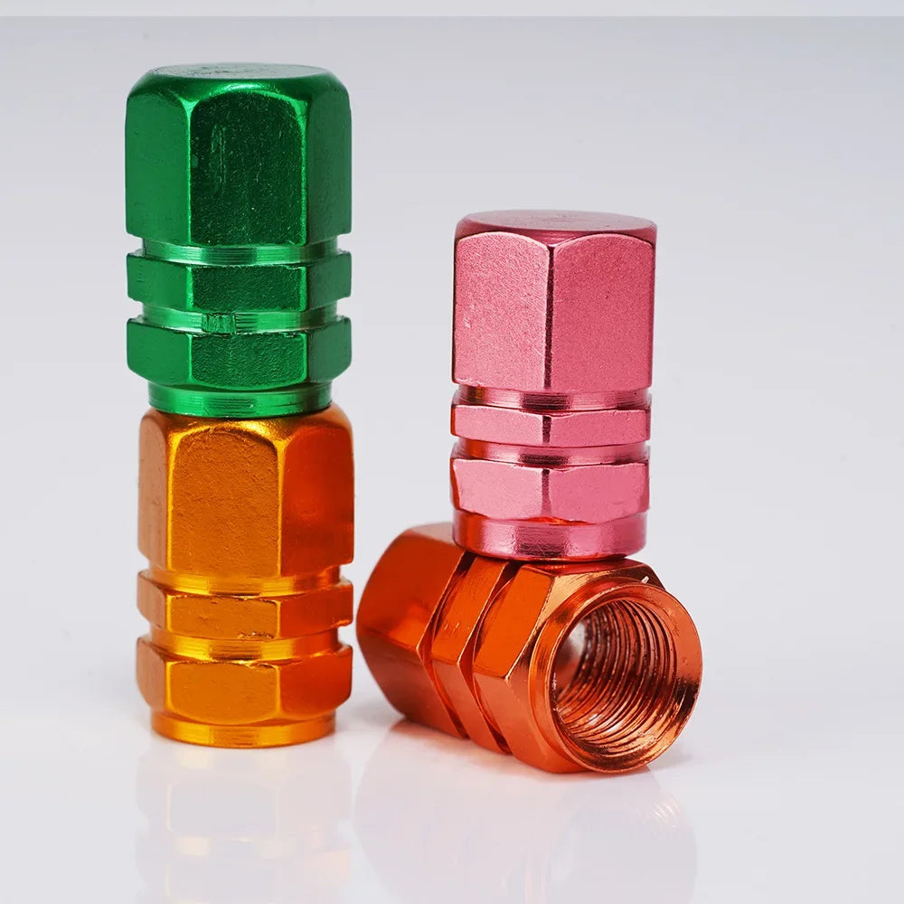 Aluminum Alloy Tire Valve Stem Caps — Dustproof Valve Caps for Car Motorcycle Bicycle (1.6 x 1.0 cm / 0.63 x 0.39 in)