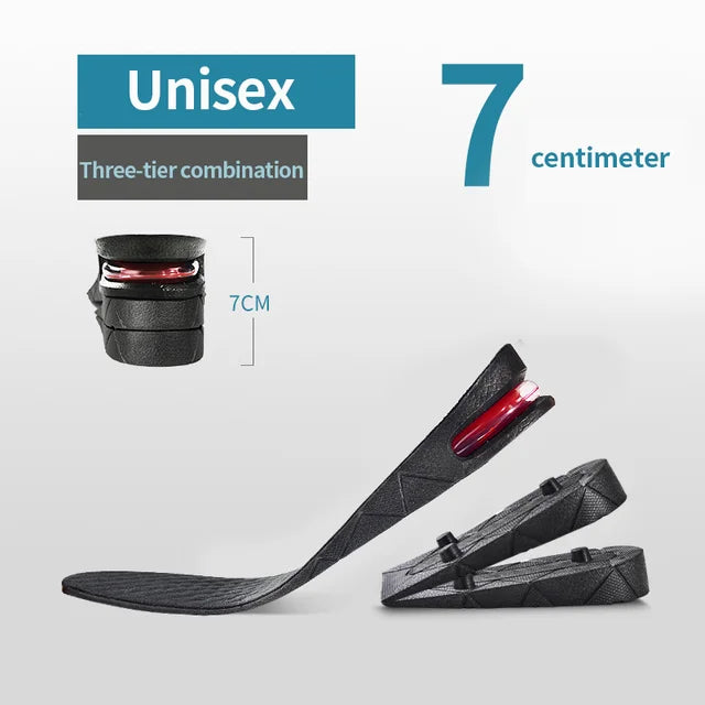Adjustable Height-Increase Insoles 3–9 cm (1.2–3.5 in) – Invisible Air Cushion Shoe Inserts, Cut-to-Fit Elevator Insoles
