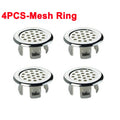 4-Pack Silver Plastic Sink Overflow Rings - Basin Drain Trim Plugs for Kitchen & Bathroom, Fits 22-24mm & 47-48mm