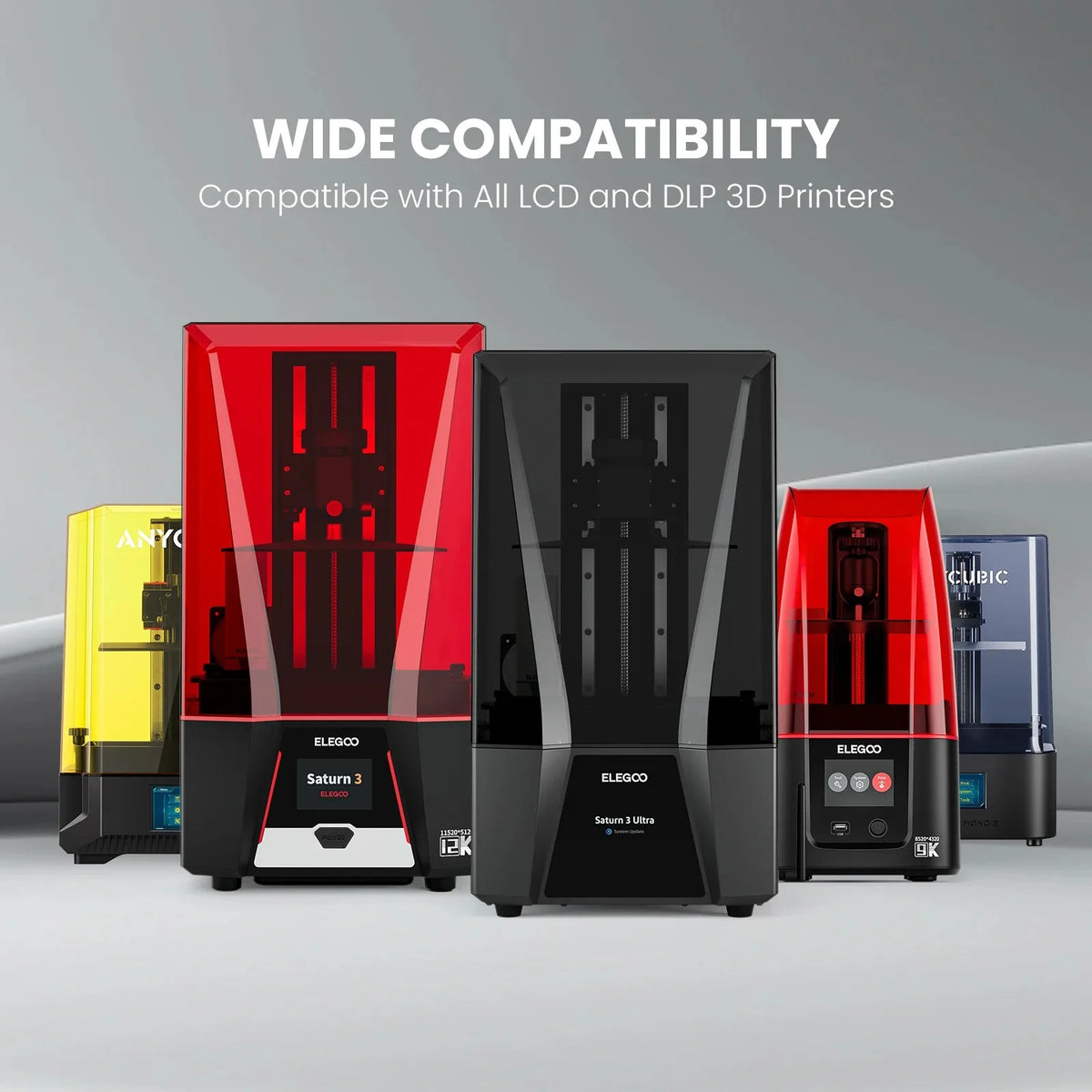 UV 3D Printing Resin 405nm, ABS-like, Water Washable, 8K Compatible for MSLA/DLP/LCD Printers