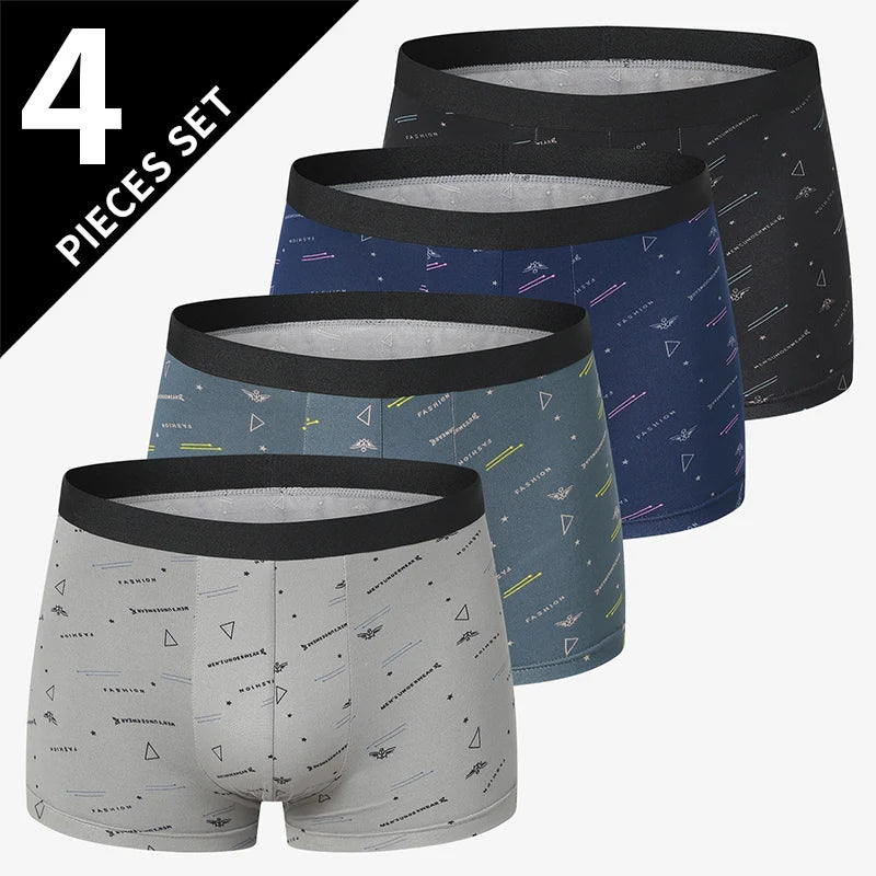 4/5-Pack Men's Printed Boyshort Swim Trunks – Comfortable Plus-Size Beach & Swim Shorts