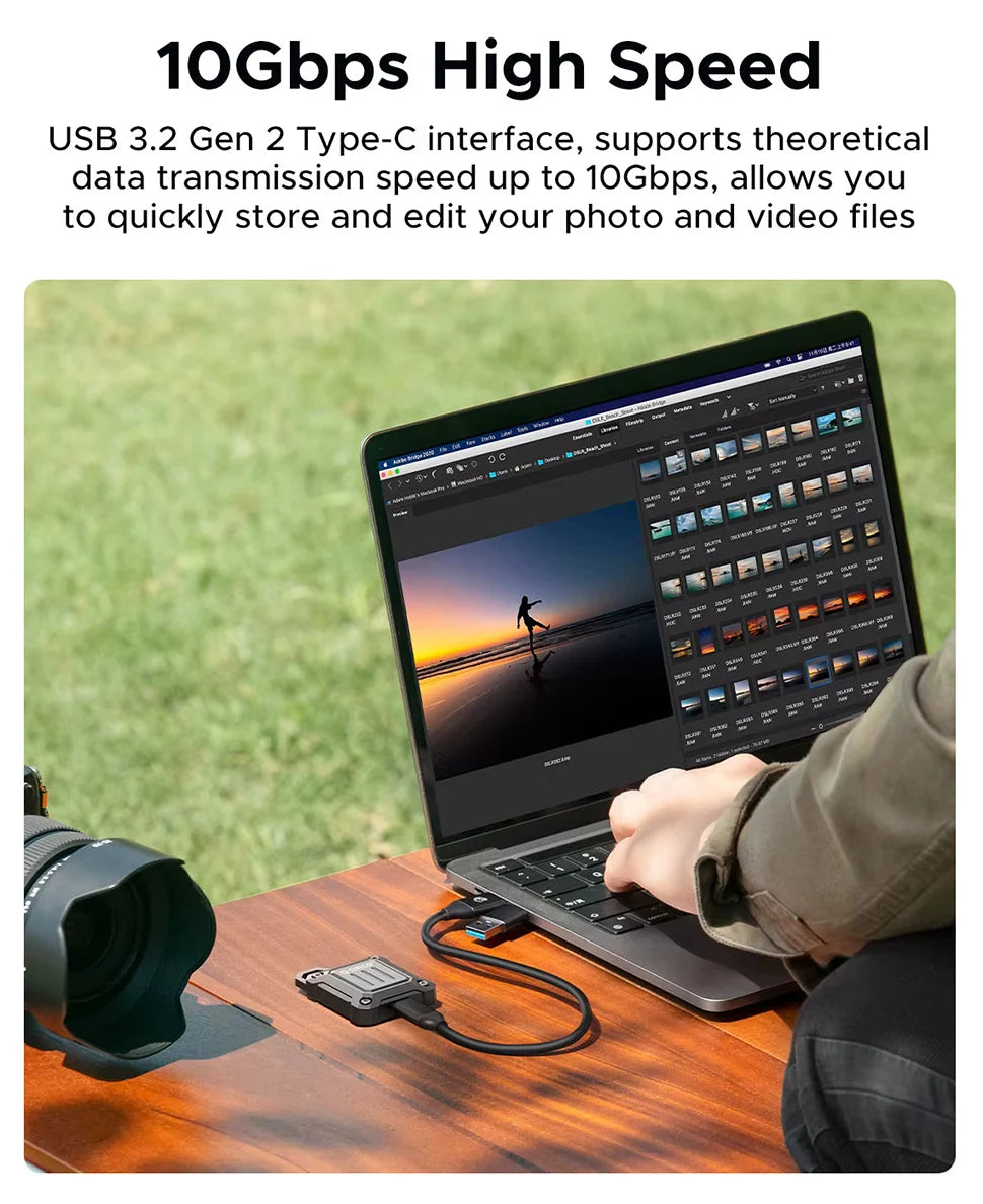 Portable M.2 2230 NVMe SSD Enclosure USB-C 10Gbps (USB 3.2 Gen 2) External M.2 Case for PC, Laptop