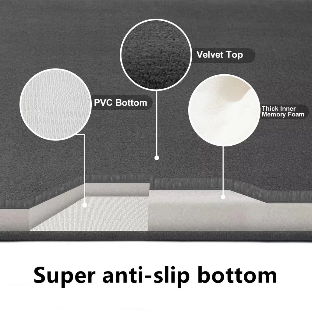 Super Absorbent Coral Velvet Bath Mat - Non-Slip Bathroom & Door Mat