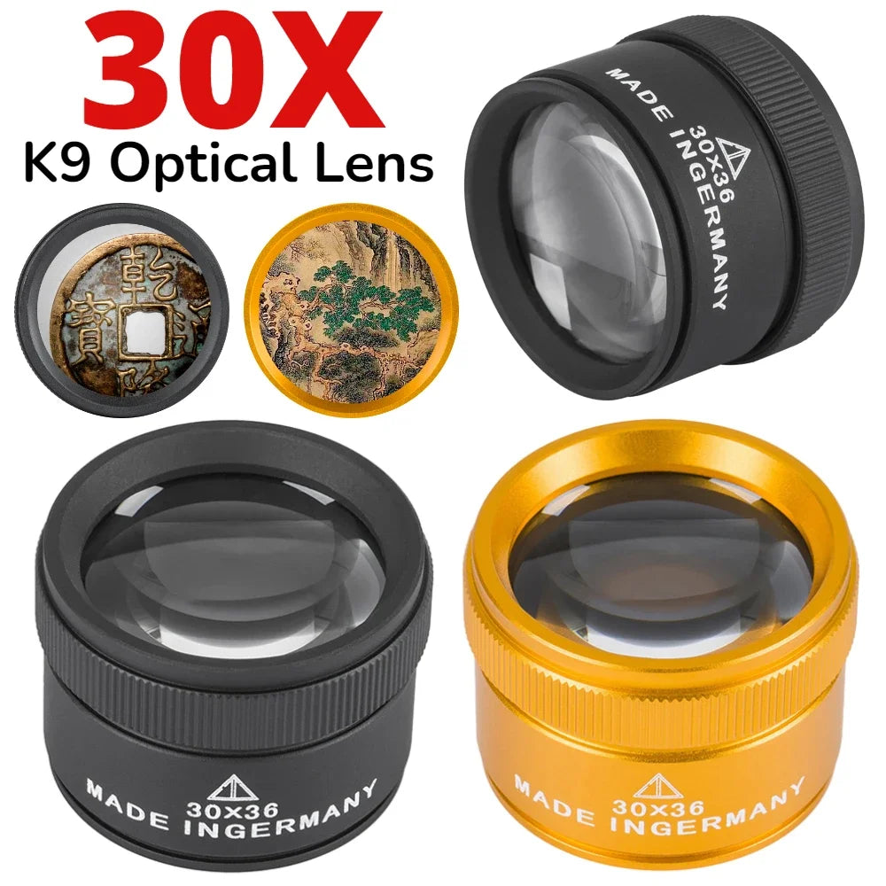 30X 36mm (1.42 in) Handheld Magnifying Loupe Monocle for Jewelry, Watch, Coin & Stamp Inspection