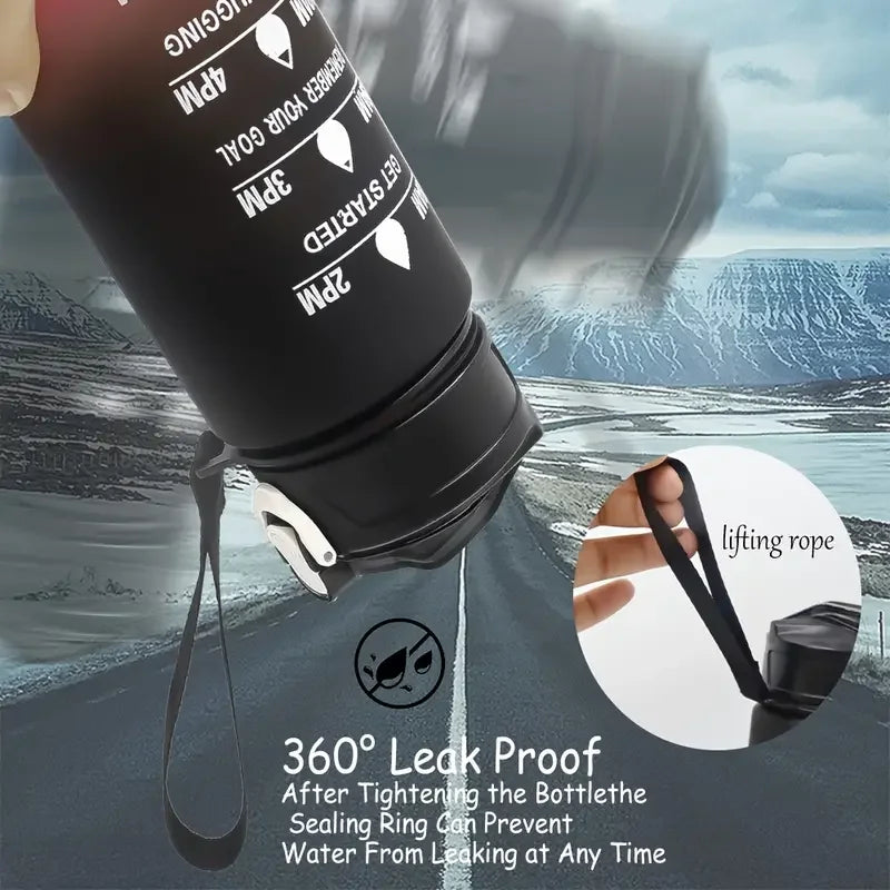 750–800ml Time-Tracking Sports Water Bottle with Straw, Leak-Proof Locking Flip Lid & Carry Strap (25–27 fl oz)