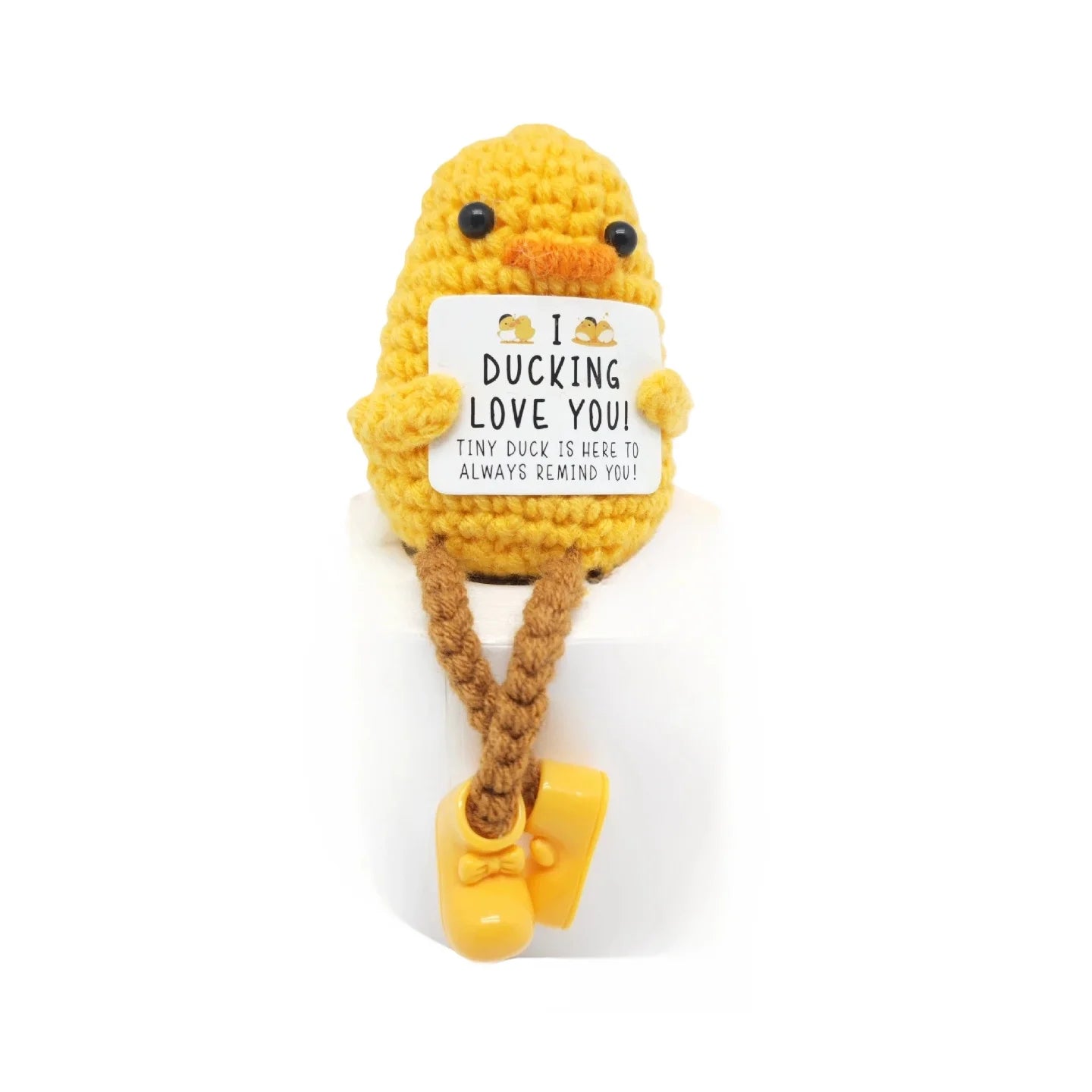Handmade Mini Crochet Potato Plush Doll – Wool Knit Pocket Hug with Greeting Card, Funny Christmas & Holiday Home Decor Gift