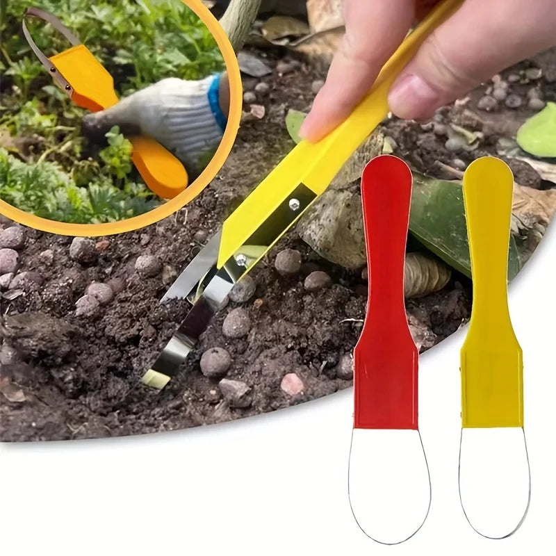 Hand Loop Weeder - Stainless Steel Weed Cutter with Plastic Handle for Lawn & Garden