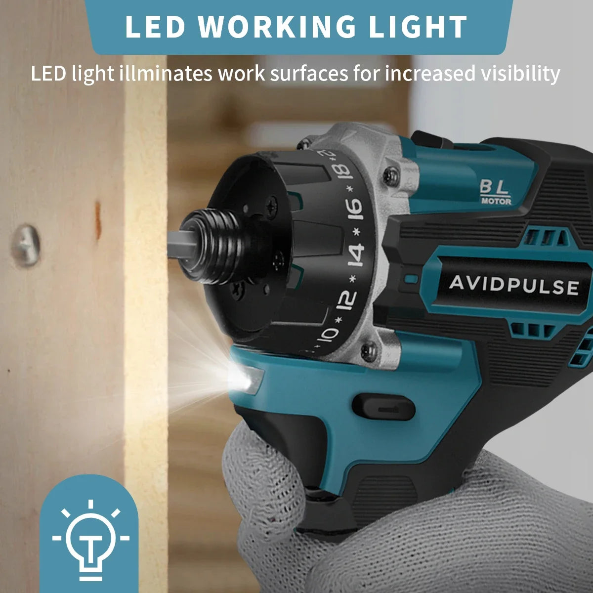 20+1 Gear 1/4-inch (6.35mm) Brushless Cordless Electric Screwdriver, 280 N·m Torque — 18V Battery Compatible