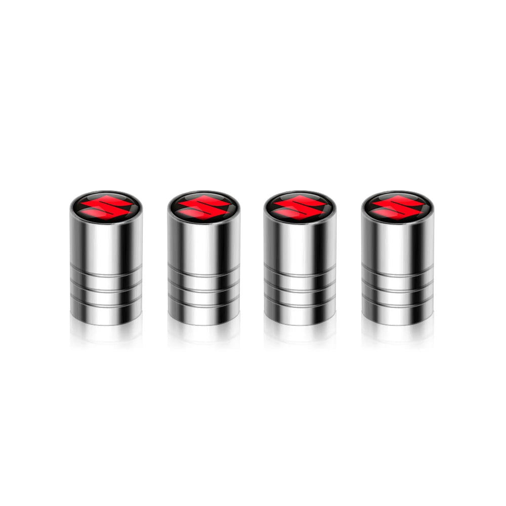 4-Pack Aluminum Tire Valve Stem Caps – Universal Metal Wheel Air Valve Covers