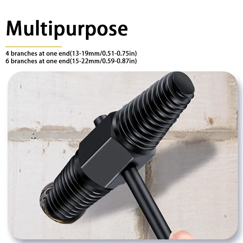 Double Head Wrench and Broken Screw Extractor Set for Faucet Valves, Water Pipes and Bolts