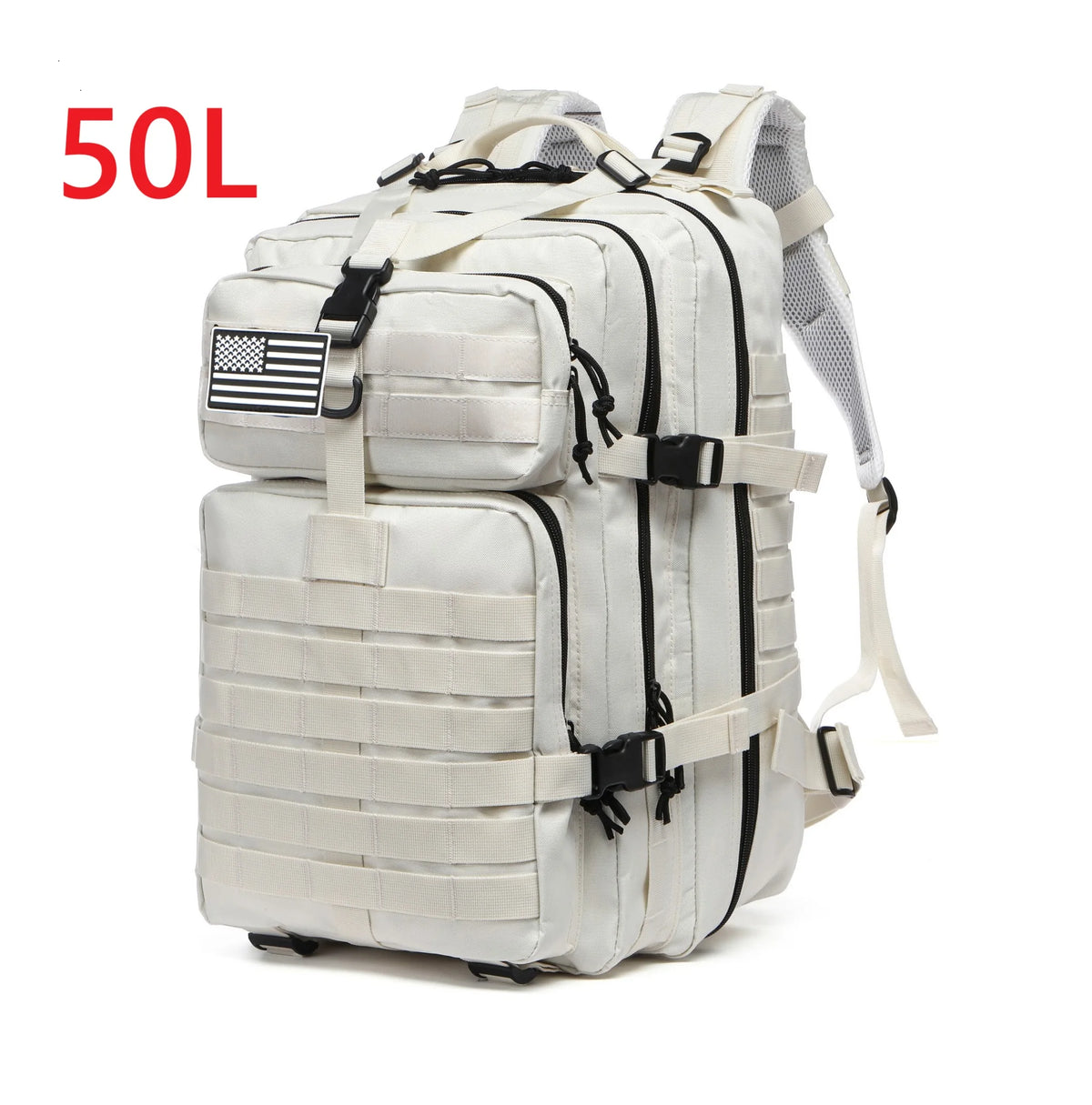 25L & 50L Waterproof Nylon Tactical Backpack - Hiking Camping Trekking Fishing Rucksack with MOLLE