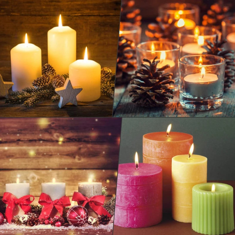 100-Pack Pre-Waxed Cotton Candle Wicks with Metal Sustainer Tabs — 2.5–20 cm (1–7.9 in) Smokeless DIY Candle Making