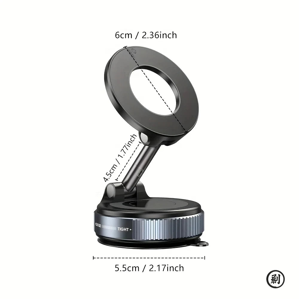 Magnetic 360° Foldable Phone Holder with Vacuum Mount for Car, Desk & Bathroom - Universal