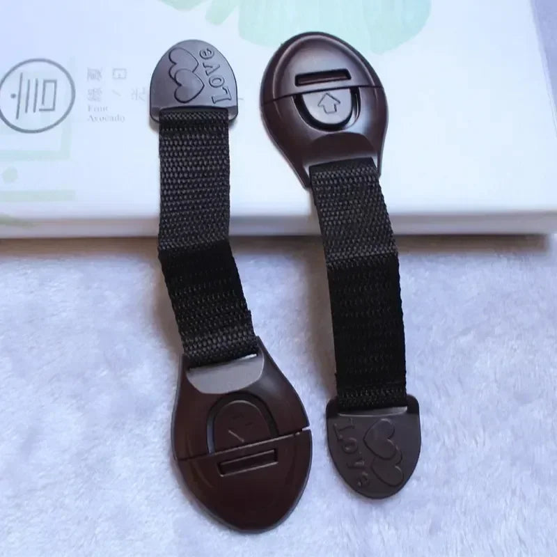 Baby Childproof Safety Strap Lock for Cabinets Drawers Refrigerator Toilet Lid – 5-Pack